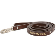 Puppy Angel Leather Middler Leash in Brown
