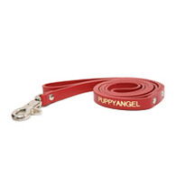 Puppy Angel Leather Middler Leash in Red