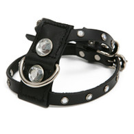 Puppy Angel Runway Leather Dog Harness in Black