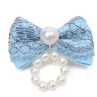 Puppy Angel Pearly Hair Bow for Dogs in Blue
