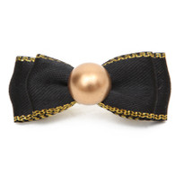 Puppy Angel Golden Pearl Hair Bow for Dogs in Black