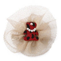 Puppy Angel Baby Bear Hair Pin for Dogs in Red