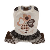 Puppy Angel Clover Layered Overalls in Beige 50 % OFF