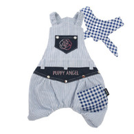 Tomboy Stripy Overalls for Dogs in Blue 50% off