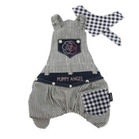 Tomboy Stripy Overalls for Dogs in Navy 50% off