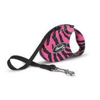 Flexi Zebra Retractable Dog Leash in Pink