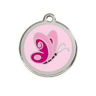 ID Tag for Dogs in Pink Butterfly in 3 sizes