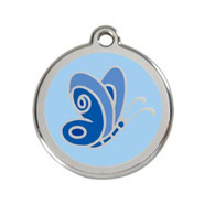 ID Tag for Dogs in Blue Butterfly in 3 sizes