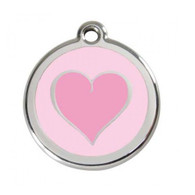 ID Tag for Dogs in Pink Retro Heart in 3 sizes