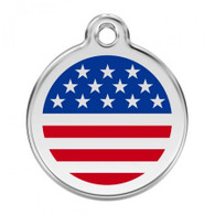 ID Tag for Dogs in American Flag in 3 sizes