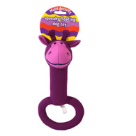 Floating Tug Dog Toy in Purple Giraffe