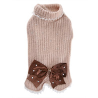 Puppy Angel Big Ribbon Knit Sweater in Beige 33 % OFF