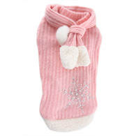 Puppy Angel Knit Muffler Set/Snowflake Sweater in Pink 33 % OFF