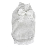 Puppy Angel Bow Way Sweater in Grey