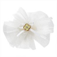 Puppy Angel Tutu Flower Hairpins in White