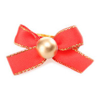 Puppy Angel Golden Pearl Hair Pins in Red