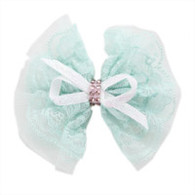 Puppy Angel Lace Crystal Hair Pin for Dogs in Baby Blue