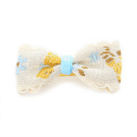 Puppy Angel Tapestry Flowers Hair Pin in Blue