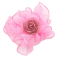 Puppy Angel Big Rose Hair Pin for Dogs in Cherry Pink