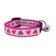 Designer Cat Collar in Pink Hearts