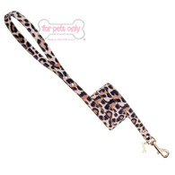 FPO Eco suede Leash in Leopard with Gold Fittings