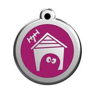 ID Tag for Dogs in Dog House in 11 Colours in 3 sizes