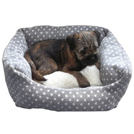 Grey and Cream Spot Sleeper Puppy Bed