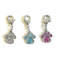 Paw D Ring Collar Charm in 3 Colours