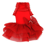 Puppy Angel Party Tutu Dress in Red