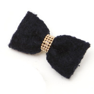 Puppy Angel Lipsy Bow Hairpin in Black