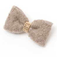 Puppy Angel Lipsy Bow Hairpin in Grey