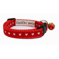 Designer Cat Collar in Red with White Stars