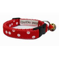 Designer Cat Collar in Red with White Spots