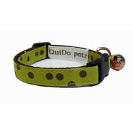 Designer Cat Collar in Green with Brown Spots