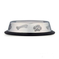 ProSelect Bone and Paw Stainless Steel Cat Bowl in 8oz