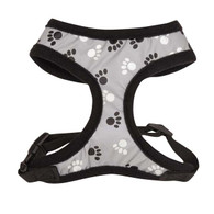 Reflective Pawprint Soft Harness in Grey