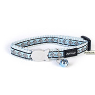 Red Dingo Reflective Cat Collar in Blue Fish