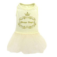 Puppy Angel Luxury Lace Tutu Dress in Deep Cream