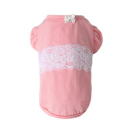 Puppy Angel Luxury Lace Puff T Shirt in Pink