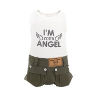 Puppy Angel Vintage Cargo Overalls in Ivory