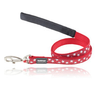 Red Dingo Nylon Lead in White Stars on Red