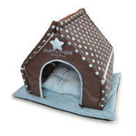 Puppy Angel Perky Polkadot Lovely House in Brown/Blue