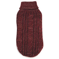 ES Lurex Cable Knit Sweater in Cabernet