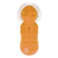 Trim Down Padding Hood Vest in Orange