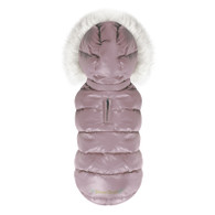 Trim Down Padding Hood Vest in Pearly Pink