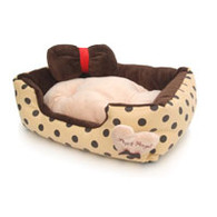 Puppy Angel Perky Polkadot Pet Bed in Beige in M