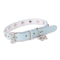 Puppy Angel Crystal Bone Buckle Collar in Blue M L 50% Off