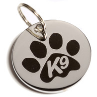 K9 ID Tags in Small Dog/Puppy Black Paw