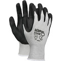 Glove, Memphis Foam Seamless Gray Nylon Shell Blue Foam Latex Dipped Palm and Fingers, 1 dozen