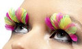 Pink and Yellow Neon Feather Eyelashes